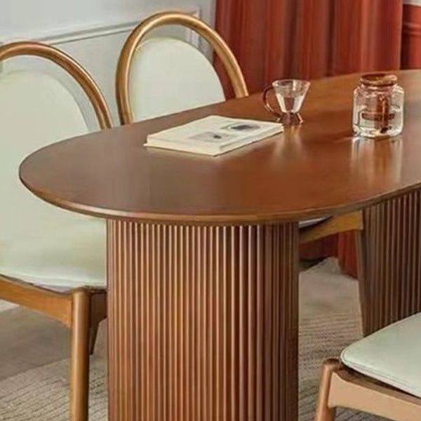 Kitchen Oval Dinner Table Dining Room Solid Wood Dining Table Clearhalo 'Dining Tables & Seating' 'Dining Tables' 'dining_table' 'furn' 'furn_dining_table' 'Furniture' 'Kitchen & Dining Furniture' 6964217