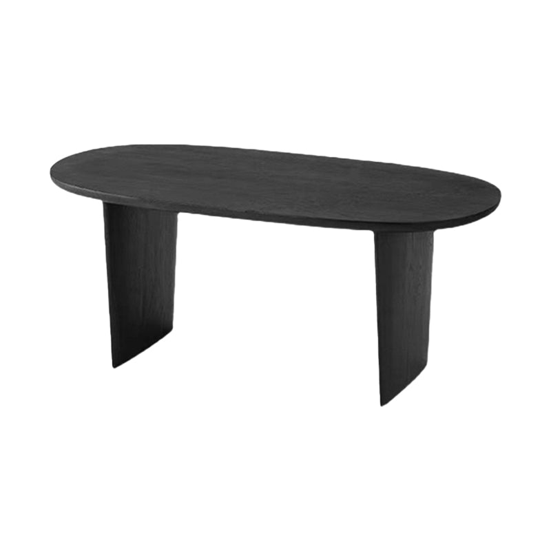 Eetkamer eettafel dubbele voetstuk houten eettafel in zwart