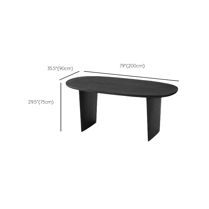 Eetkamer eettafel dubbele voetstuk houten eettafel in zwart