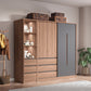 Contemporary Sliding Door Storage Cabinet Bedroom Cabinet with Drawers