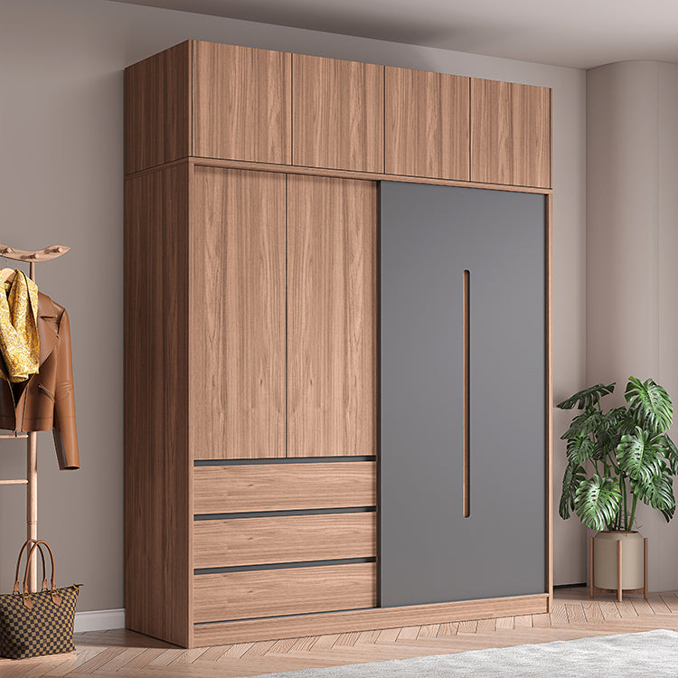 Contemporary Sliding Door Storage Cabinet Bedroom Cabinet with Drawers
