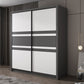 Contemporary Grey and White Storage Cabinet Bedroom Cabinet with Sliding Doors Clearhalo &#39;Armoires &amp; Wardrobes&#39; &#39;armoires_wardrobes&#39; &#39;Bedroom Furniture&#39; &#39;furn&#39; &#39;furn_armoires_wardrobes&#39; &#39;Furniture&#39; 6967372