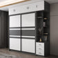 Contemporary Grey and White Storage Cabinet Bedroom Cabinet with Sliding Doors Clearhalo &#39;Armoires &amp; Wardrobes&#39; &#39;armoires_wardrobes&#39; &#39;Bedroom Furniture&#39; &#39;furn&#39; &#39;furn_armoires_wardrobes&#39; &#39;Furniture&#39; 6967375