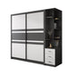 Contemporary Grey and White Storage Cabinet Bedroom Cabinet with Sliding Doors Armoire with Side Cabinet Clearhalo &#39;Armoires &amp; Wardrobes&#39; &#39;armoires_wardrobes&#39; &#39;Bedroom Furniture&#39; &#39;furn&#39; &#39;furn_armoires_wardrobes&#39; &#39;Furniture&#39; 6967376