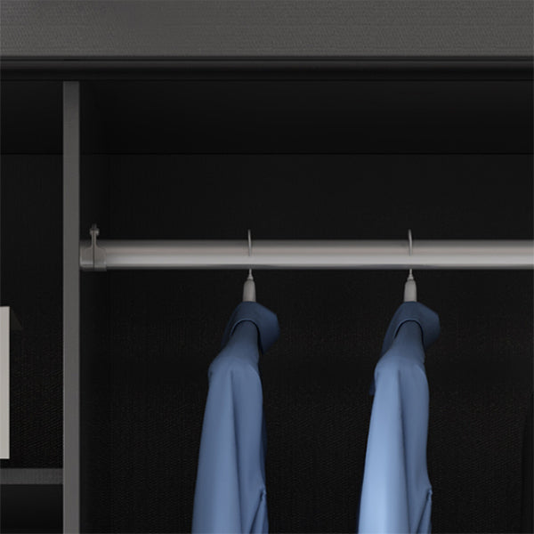 Contemporary Grey and White Storage Cabinet Bedroom Cabinet with Sliding Doors Clearhalo &#39;Armoires &amp; Wardrobes&#39; &#39;armoires_wardrobes&#39; &#39;Bedroom Furniture&#39; &#39;furn&#39; &#39;furn_armoires_wardrobes&#39; &#39;Furniture&#39; 6967381