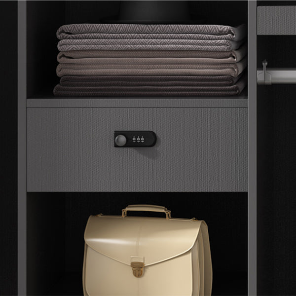 Contemporary Grey and White Storage Cabinet Bedroom Cabinet with Sliding Doors Clearhalo &#39;Armoires &amp; Wardrobes&#39; &#39;armoires_wardrobes&#39; &#39;Bedroom Furniture&#39; &#39;furn&#39; &#39;furn_armoires_wardrobes&#39; &#39;Furniture&#39; 6967382