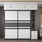 Contemporary Grey and White Storage Cabinet Bedroom Cabinet with Sliding Doors Clearhalo &#39;Armoires &amp; Wardrobes&#39; &#39;armoires_wardrobes&#39; &#39;Bedroom Furniture&#39; &#39;furn&#39; &#39;furn_armoires_wardrobes&#39; &#39;Furniture&#39; 6967387