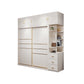 Modern Sliding Door Wardrobe for Bedroom White Cabinet with Drawers