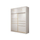 Modern Sliding Door Wardrobe for Bedroom White Cabinet with Drawers