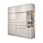 Modern Sliding Door Wardrobe for Bedroom White Cabinet with Drawers