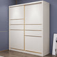 Modern Sliding Door Wardrobe for Bedroom White Cabinet with Drawers
