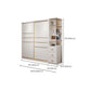 Modern Sliding Door Wardrobe for Bedroom White Cabinet with Drawers