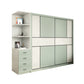 Green and White Bedroom Storage Cabinet Modern Sliding Door Cabinet with Drawers