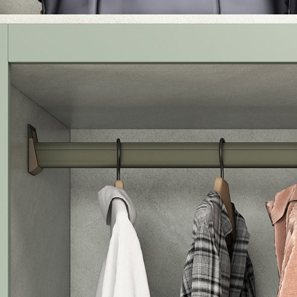 Green and White Bedroom Storage Cabinet Modern Sliding Door Cabinet with Drawers