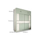 Green and White Bedroom Storage Cabinet Modern Sliding Door Cabinet with Drawers