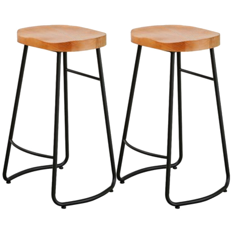Armless Counter Height Stools Solid Wood Counter and Bar Stool Black 2 Piece Set Backless Clearhalo 'Bar Furniture' 'Bar Stools' 'bar_stools' 'furn' 'furn_bar_stools' 'Furniture' 'Kitchen & Dining Furniture' 6967537