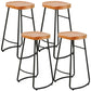 Armless Counter Height Stools Solid Wood Counter and Bar Stool Black 4 Piece Set Backless Clearhalo 'Bar Furniture' 'Bar Stools' 'bar_stools' 'furn' 'furn_bar_stools' 'Furniture' 'Kitchen & Dining Furniture' 6967538