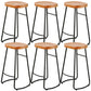 Armless Counter Height Stools Solid Wood Counter and Bar Stool Black 6 Piece Set Backless Clearhalo 'Bar Furniture' 'Bar Stools' 'bar_stools' 'furn' 'furn_bar_stools' 'Furniture' 'Kitchen & Dining Furniture' 6967541