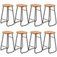 Armless Counter Height Stools Solid Wood Counter and Bar Stool Black 8 Piece Set Backless Clearhalo 'Bar Furniture' 'Bar Stools' 'bar_stools' 'furn' 'furn_bar_stools' 'Furniture' 'Kitchen & Dining Furniture' 6967542