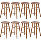 Armless Counter Height Stools Solid Wood Counter and Bar Stool Brown 8 Piece Set Backless Clearhalo 'Bar Furniture' 'Bar Stools' 'bar_stools' 'furn' 'furn_bar_stools' 'Furniture' 'Kitchen & Dining Furniture' 6967549