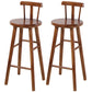 Armless Counter Height Stools Solid Wood Counter and Bar Stool Brown 2 Piece Set Low Back Clearhalo 'Bar Furniture' 'Bar Stools' 'bar_stools' 'furn' 'furn_bar_stools' 'Furniture' 'Kitchen & Dining Furniture' 6967550