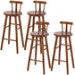 Armless Counter Height Stools Solid Wood Counter and Bar Stool Brown 4 Piece Set Low Back Clearhalo 'Bar Furniture' 'Bar Stools' 'bar_stools' 'furn' 'furn_bar_stools' 'Furniture' 'Kitchen & Dining Furniture' 6967551