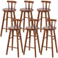 Armless Counter Height Stools Solid Wood Counter and Bar Stool Brown 6 Piece Set Low Back Clearhalo 'Bar Furniture' 'Bar Stools' 'bar_stools' 'furn' 'furn_bar_stools' 'Furniture' 'Kitchen & Dining Furniture' 6967552