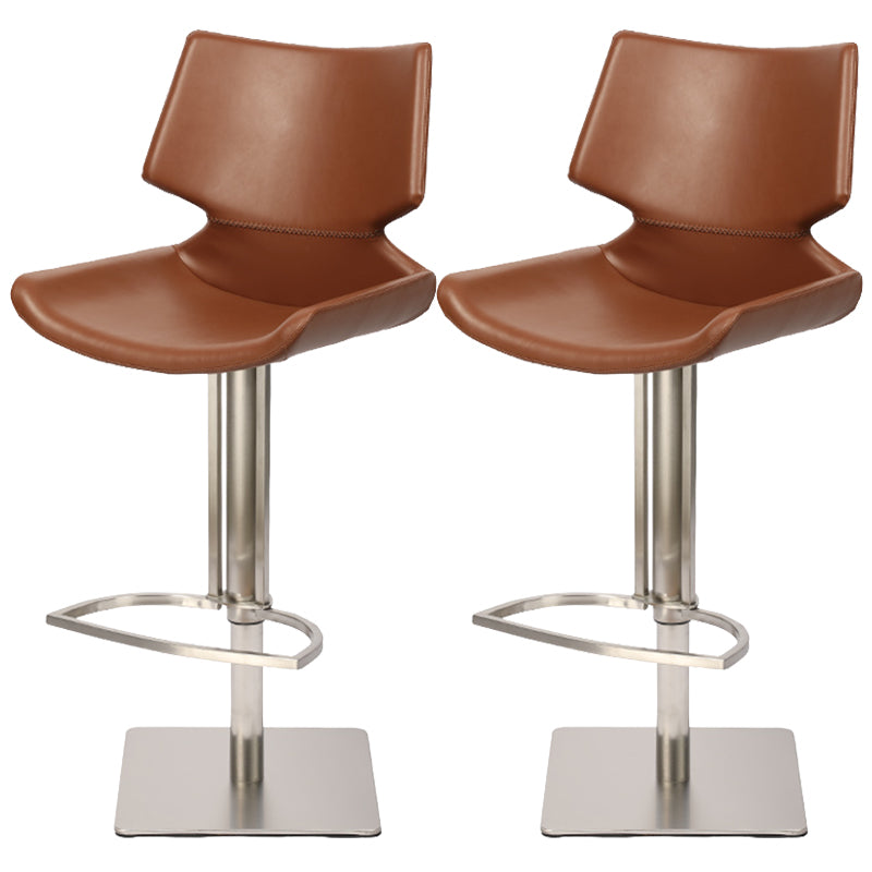Armless Counter Chair Industrial Counter Height Stools for Restaurant Light Brown 2 Piece Set Clearhalo 'Bar Furniture' 'Bar Stools' 'bar_stools' 'furn' 'furn_bar_stools' 'Furniture' 'Kitchen & Dining Furniture' 6967612