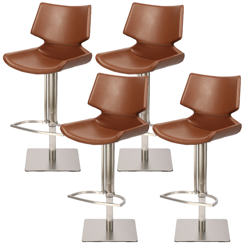 Armless Counter Chair Industrial Counter Height Stools for Restaurant Light Brown 4 Piece Set Clearhalo 'Bar Furniture' 'Bar Stools' 'bar_stools' 'furn' 'furn_bar_stools' 'Furniture' 'Kitchen & Dining Furniture' 6967613