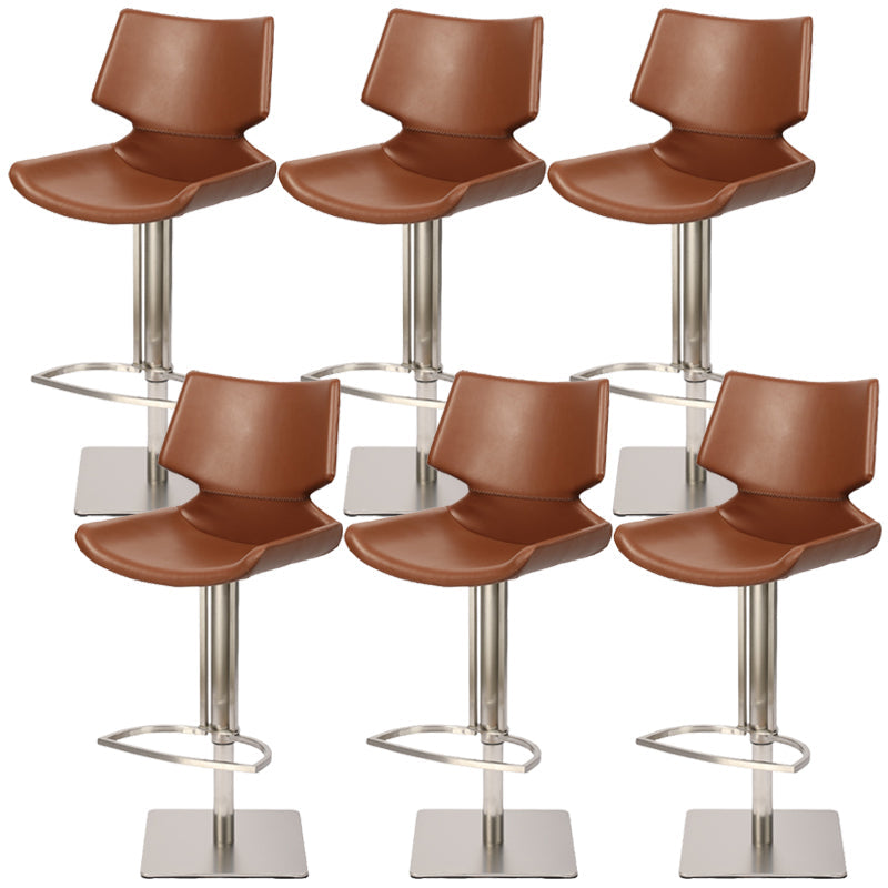 Armless Counter Chair Industrial Counter Height Stools for Restaurant Light Brown 6 Piece Set Clearhalo 'Bar Furniture' 'Bar Stools' 'bar_stools' 'furn' 'furn_bar_stools' 'Furniture' 'Kitchen & Dining Furniture' 6967615