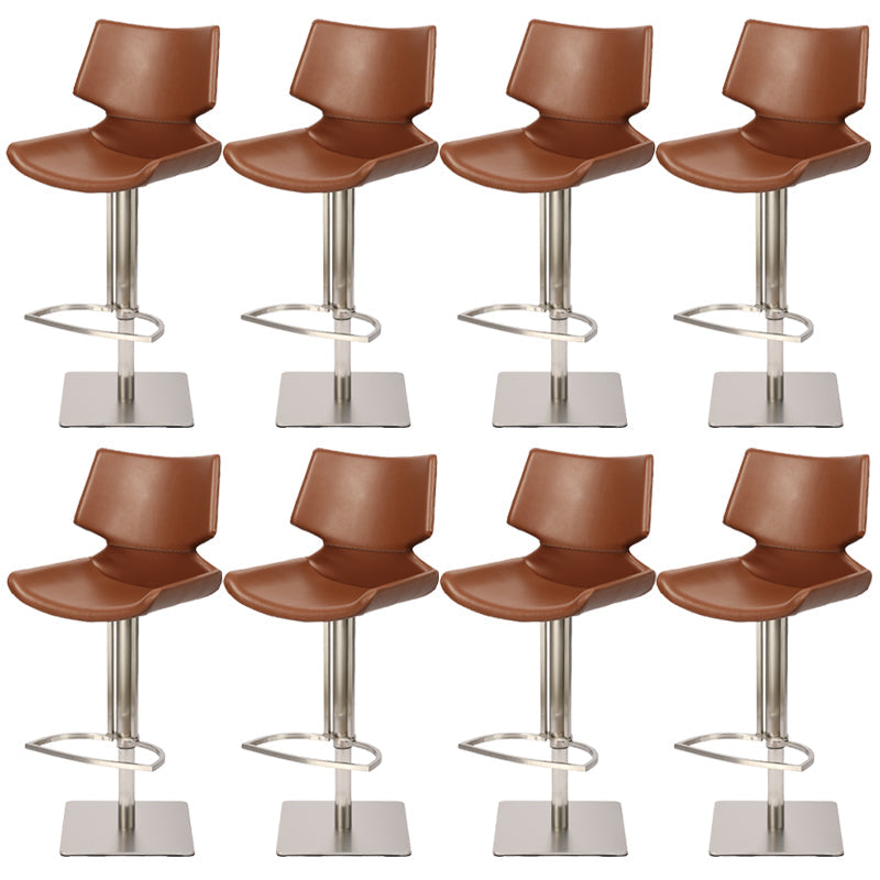 Armless Counter Chair Industrial Counter Height Stools for Restaurant Light Brown 8 Piece Set Clearhalo 'Bar Furniture' 'Bar Stools' 'bar_stools' 'furn' 'furn_bar_stools' 'Furniture' 'Kitchen & Dining Furniture' 6967618