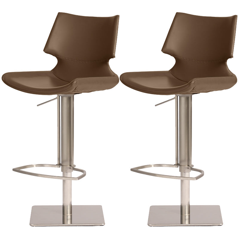 Armless Counter Chair Industrial Counter Height Stools for Restaurant Dark Brown 2 Piece Set Clearhalo 'Bar Furniture' 'Bar Stools' 'bar_stools' 'furn' 'furn_bar_stools' 'Furniture' 'Kitchen & Dining Furniture' 6967621