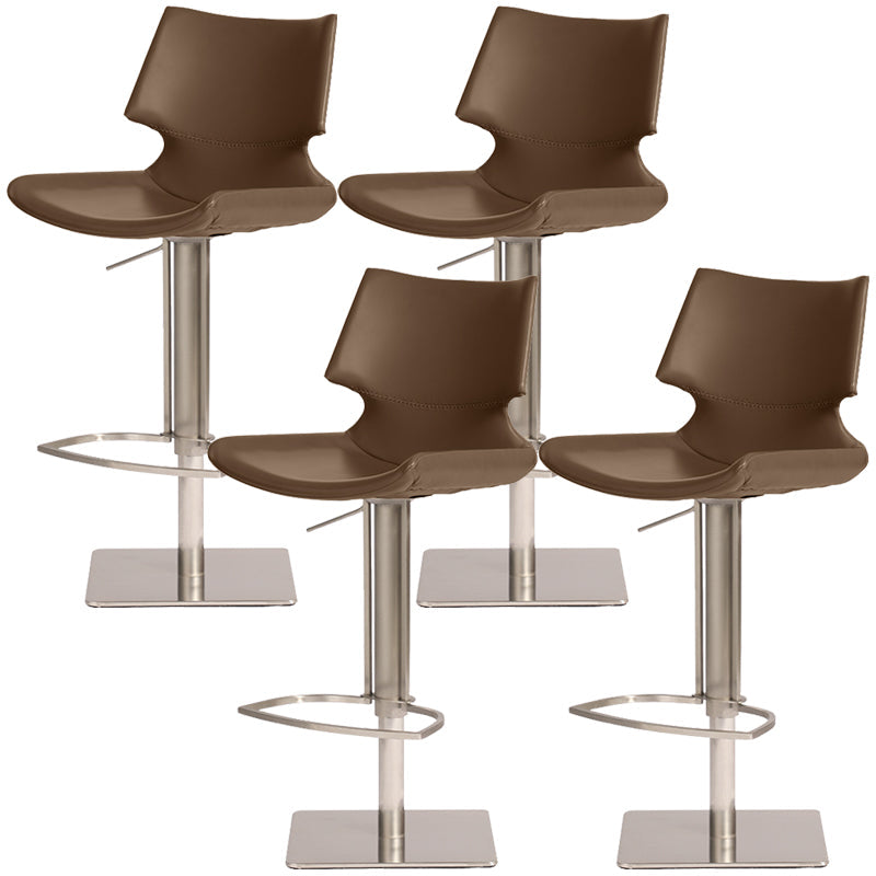 Armless Counter Chair Industrial Counter Height Stools for Restaurant Dark Brown 4 Piece Set Clearhalo 'Bar Furniture' 'Bar Stools' 'bar_stools' 'furn' 'furn_bar_stools' 'Furniture' 'Kitchen & Dining Furniture' 6967623
