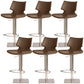 Armless Counter Chair Industrial Counter Height Stools for Restaurant Dark Brown 6 Piece Set Clearhalo 'Bar Furniture' 'Bar Stools' 'bar_stools' 'furn' 'furn_bar_stools' 'Furniture' 'Kitchen & Dining Furniture' 6967625