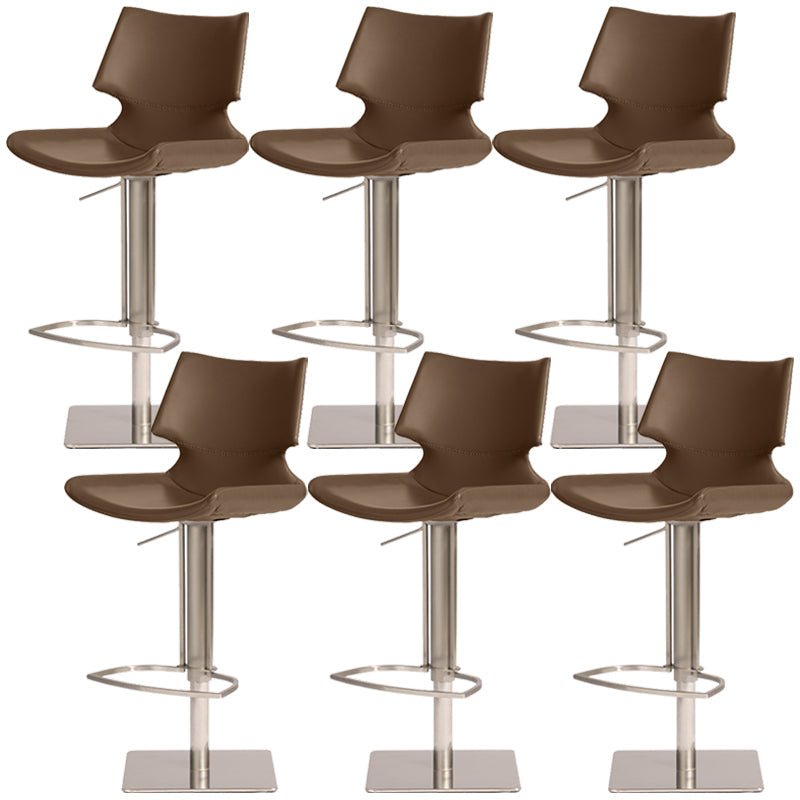 Armless Counter Chair Industrial Counter Height Stools for Restaurant Dark Brown 6 Piece Set Clearhalo 'Bar Furniture' 'Bar Stools' 'bar_stools' 'furn' 'furn_bar_stools' 'Furniture' 'Kitchen & Dining Furniture' 6967625