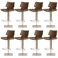 Armless Counter Chair Industrial Counter Height Stools for Restaurant Dark Brown 8 Piece Set Clearhalo 'Bar Furniture' 'Bar Stools' 'bar_stools' 'furn' 'furn_bar_stools' 'Furniture' 'Kitchen & Dining Furniture' 6967627