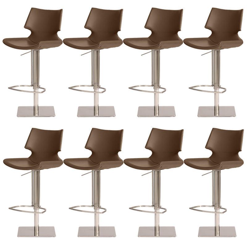 Armless Counter Chair Industrial Counter Height Stools for Restaurant Dark Brown 8 Piece Set Clearhalo 'Bar Furniture' 'Bar Stools' 'bar_stools' 'furn' 'furn_bar_stools' 'Furniture' 'Kitchen & Dining Furniture' 6967627