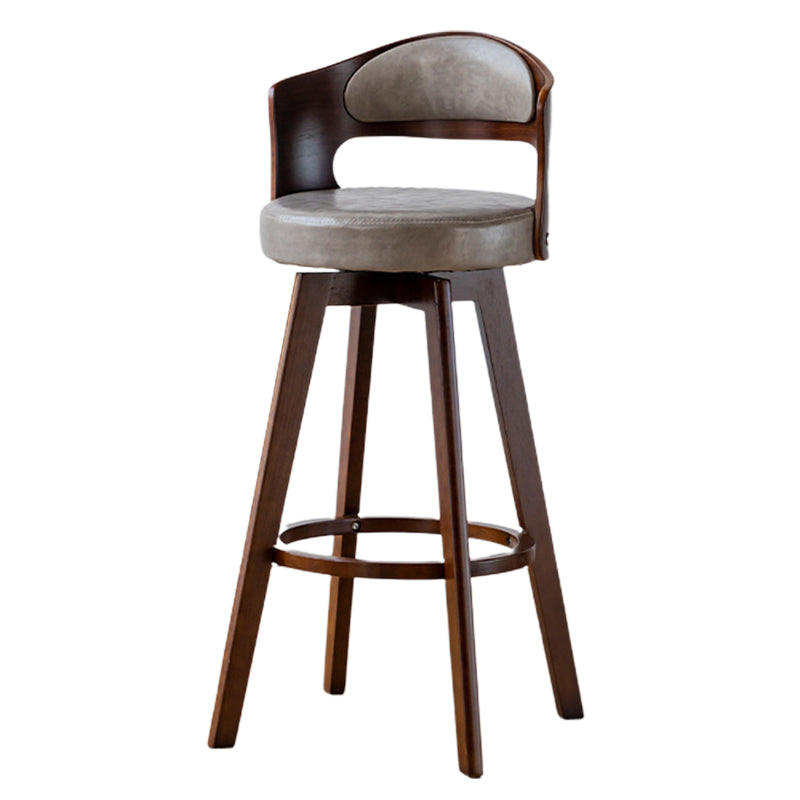 Sgabelli da bar rotondi a braccia rotondi con base in legno