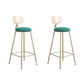 Round Low Back Dining Stools Armless Bar Stools with Metal Base Gold-Green 2 Piece Set Clearhalo 'Bar Furniture' 'Bar Stools' 'bar_stools' 'furn' 'furn_bar_stools' 'Furniture' 'Kitchen & Dining Furniture' 6967823
