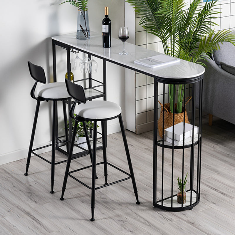 Round Low Back Dining Stools Armless Bar Stools with Metal Base Clearhalo 'Bar Furniture' 'Bar Stools' 'bar_stools' 'furn' 'furn_bar_stools' 'Furniture' 'Kitchen & Dining Furniture' 6967824