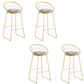 Round Low Back Dining Stools Armless Bar Stools with Metal Base Gold-grey 4 Piece Set Clearhalo 'Bar Furniture' 'Bar Stools' 'bar_stools' 'furn' 'furn_bar_stools' 'Furniture' 'Kitchen & Dining Furniture' 6967825