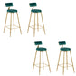 Round Low Back Dining Stools Armless Bar Stools with Metal Base Green 4 Piece Set Clearhalo 'Bar Furniture' 'Bar Stools' 'bar_stools' 'furn' 'furn_bar_stools' 'Furniture' 'Kitchen & Dining Furniture' 6967827