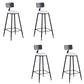 Round Low Back Dining Stools Armless Bar Stools with Metal Base Black White 4 Piece Set Clearhalo 'Bar Furniture' 'Bar Stools' 'bar_stools' 'furn' 'furn_bar_stools' 'Furniture' 'Kitchen & Dining Furniture' 6967829