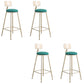 Round Low Back Dining Stools Armless Bar Stools with Metal Base Gold-Green 4 Piece Set Clearhalo 'Bar Furniture' 'Bar Stools' 'bar_stools' 'furn' 'furn_bar_stools' 'Furniture' 'Kitchen & Dining Furniture' 6967831