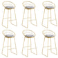 Round Low Back Dining Stools Armless Bar Stools with Metal Base Gold-grey 6 Piece Set Clearhalo 'Bar Furniture' 'Bar Stools' 'bar_stools' 'furn' 'furn_bar_stools' 'Furniture' 'Kitchen & Dining Furniture' 6967834