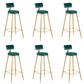 Round Low Back Dining Stools Armless Bar Stools with Metal Base Green 6 Piece Set Clearhalo 'Bar Furniture' 'Bar Stools' 'bar_stools' 'furn' 'furn_bar_stools' 'Furniture' 'Kitchen & Dining Furniture' 6967836