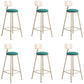 Round Low Back Dining Stools Armless Bar Stools with Metal Base Gold-Green 6 Piece Set Clearhalo 'Bar Furniture' 'Bar Stools' 'bar_stools' 'furn' 'furn_bar_stools' 'Furniture' 'Kitchen & Dining Furniture' 6967838
