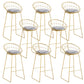 Round Low Back Dining Stools Armless Bar Stools with Metal Base Gold-grey 8 Piece Set Clearhalo 'Bar Furniture' 'Bar Stools' 'bar_stools' 'furn' 'furn_bar_stools' 'Furniture' 'Kitchen & Dining Furniture' 6967839