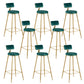 Round Low Back Dining Stools Armless Bar Stools with Metal Base Green 8 Piece Set Clearhalo 'Bar Furniture' 'Bar Stools' 'bar_stools' 'furn' 'furn_bar_stools' 'Furniture' 'Kitchen & Dining Furniture' 6967840