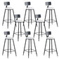 Round Low Back Dining Stools Armless Bar Stools with Metal Base Black White 8 Piece Set Clearhalo 'Bar Furniture' 'Bar Stools' 'bar_stools' 'furn' 'furn_bar_stools' 'Furniture' 'Kitchen & Dining Furniture' 6967841